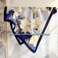 Sallys Boutique 100% Silk Bandanna Florals Print Bag Necktie Collar Scarf 65cm