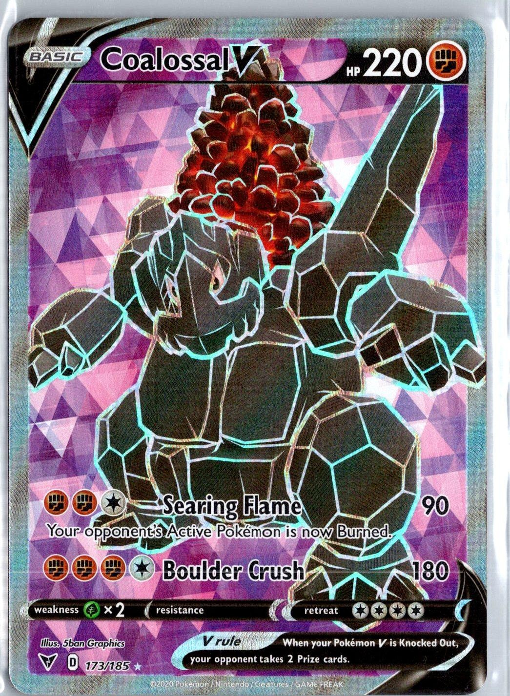 Coalossal V 173/185 Ultra Rare Vivid Voltage Pokemon Holo Near Mint