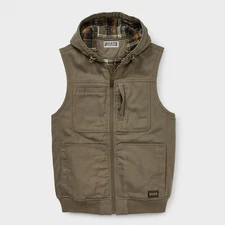 SALE!! Men’s Duluth Fire Hose Flannel-Lined Hooded Vest Fog – Free Shipping