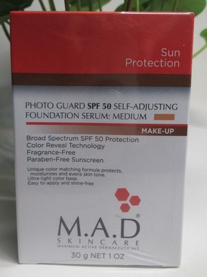 M.A.D skincare photo guard SPF 50 self-adjusting foundation serum medium 30gNEW