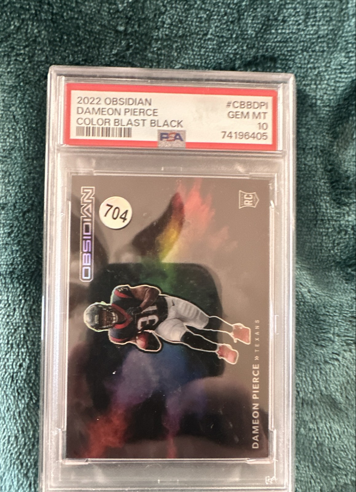 2022 Panini Obsidian - Color Blast Black Dameon Pierce #CBB-6 (RC)