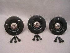 3 Jack Plates For Speaker Cab, Black 2" Round Metal With Screws And 1/4" Jacks