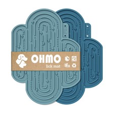 OHMO-Cactus Lick Mat for Dogs and Cats 2 8"L x 5.7"W, Dark Blue Light Blue