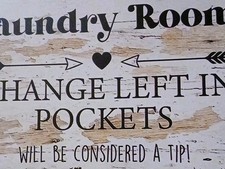 Laundry Room Metal Sign Humorous. Rustic, 12" X7.5" NEW 