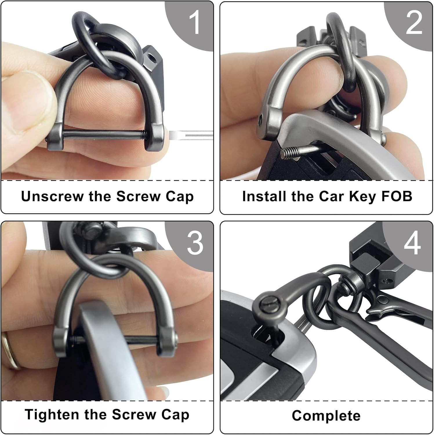 Leather Car Keychain,Carabiner Clip Key Fob Keychain for Home Car Keys Women Men