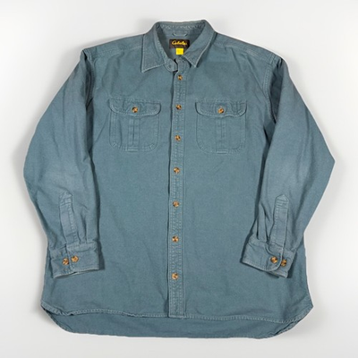 #ad Cabela#x27;s Men#x27;s 2XLT Tall Deerskin Soft Chamois Button Up Heavy Shacket Shirt $15.99