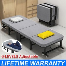 Folding Single Bed Large Fold Up Portable Guest Sleeper Rollaway Heavy Duty