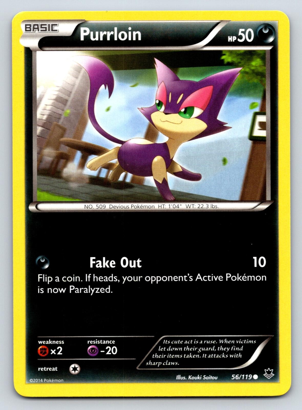 Purrloin 56/119 Common Phantom Forces Pokemon Near Mint