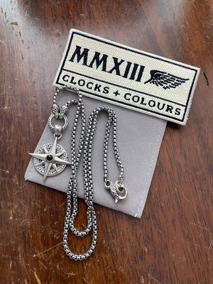 Discontinued Clocks and Colours Silver Sea Legs Pendant and 23  Silver necklace