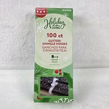 Holiday Living 100 Ct Gutter/Shingle Hooks for Outdoor Lights   Open Box