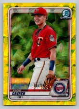 Keoni Cavaco 2020 Bowman Chrome Draft Sapphire Yellow 76/99 Minnesota Twins