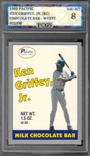 1989 Pacific Chocolate Ken Griffey, Jr. RC (White) Graded FCGS 8 NM-MT