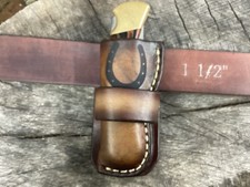 Leather Folding Pocket Knife Sheath Buck 110 Size  Sheath Only Left
