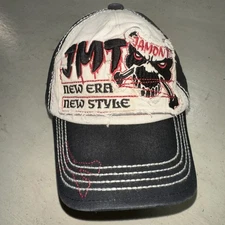 JMT Jamont New Era New Style Dad Hat Unconstructed Denim Cotton Black Skull Bone