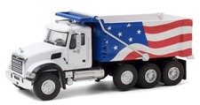 GREENLIGHT 45110-C 1:64 2019 Mack Granite Dump Truck - Red, White and Blue Solid