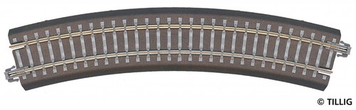 Tillig TT 83709 Bettungsgleis grau Gleisstück R11, Gebogenes Gleis  R310 mm / 30 | Zustand: Neu