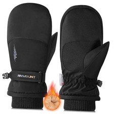 Kids Winter Ski Snow Cold Weather Gloves Mittens Warm S 4-5 years 825-black