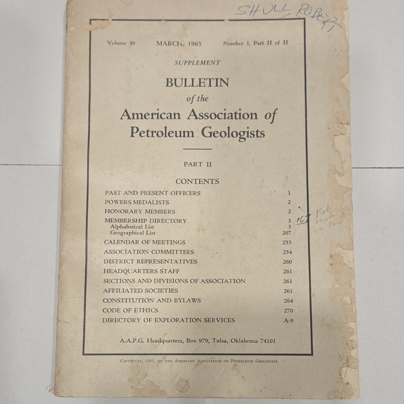 Bulletin AAPG Supplement March 1965 Vol 49 No. 3 Part II