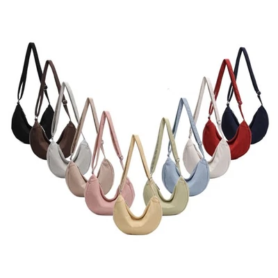 DAMEN TASCHE MOON BAG SCHULTERTASCHE BRUST CORDTASCHE CROSSBODY RUNDE SHOPPER - Bild 1 von 4