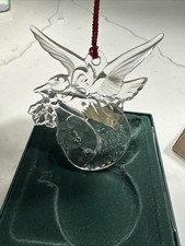 Waterford 2000 BABY'S FIRST CHRISTMAS Crystal Stork Ornament  Box Marquis