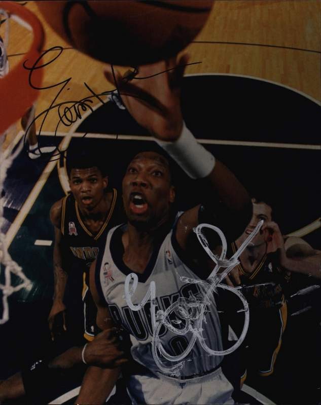 Ervin Johnson signed NBA basketball 8x10 photo W/Certificate Autographed 002