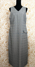 Vintage Talbots Petites Gray Plaid Maxi Long Women's Dress Size 6 sleeveless Zip