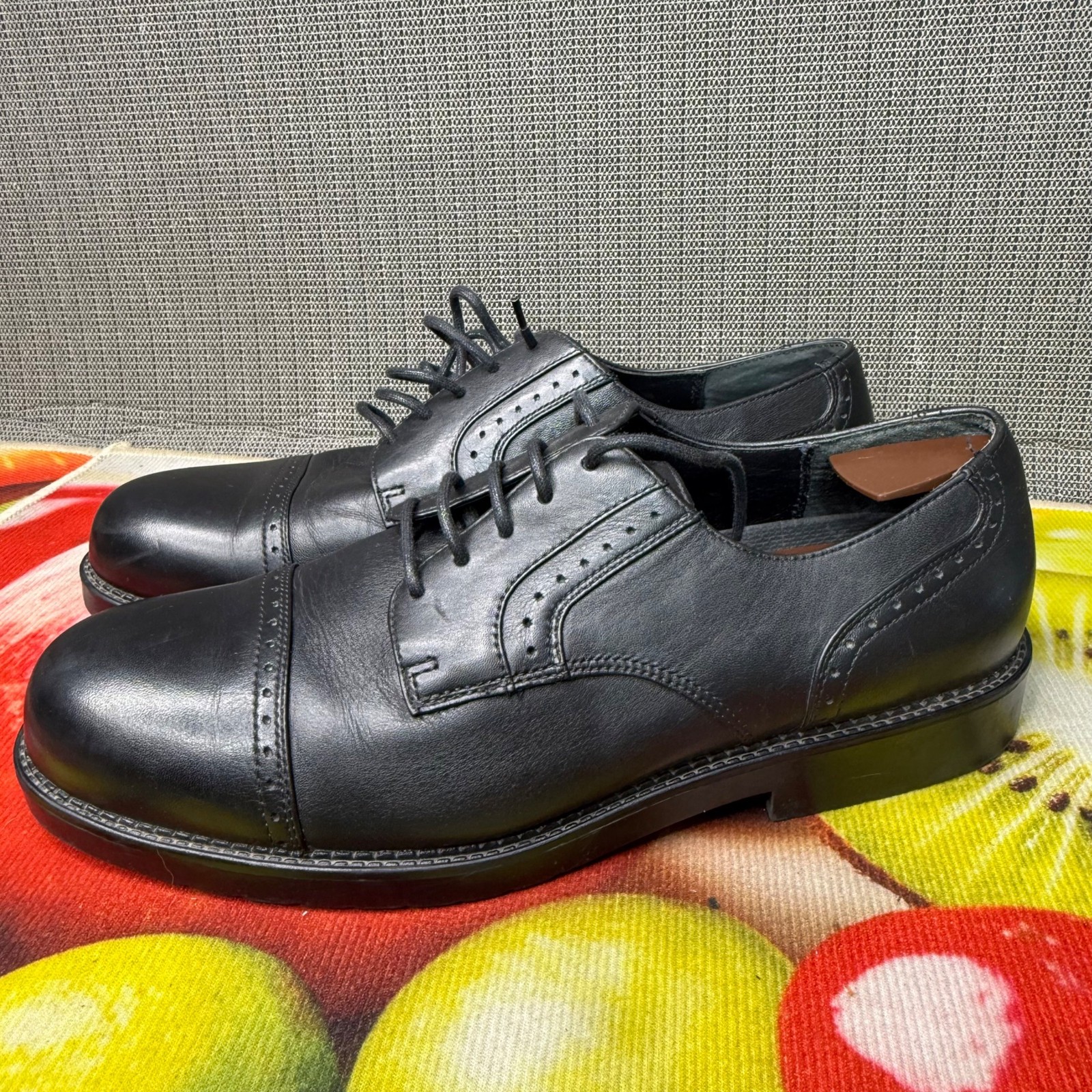 SAOLA Scarpe eleganti Oxford stringate Nunn Bush da uomo taglia 13M in pelle nera con punta a cappuccio