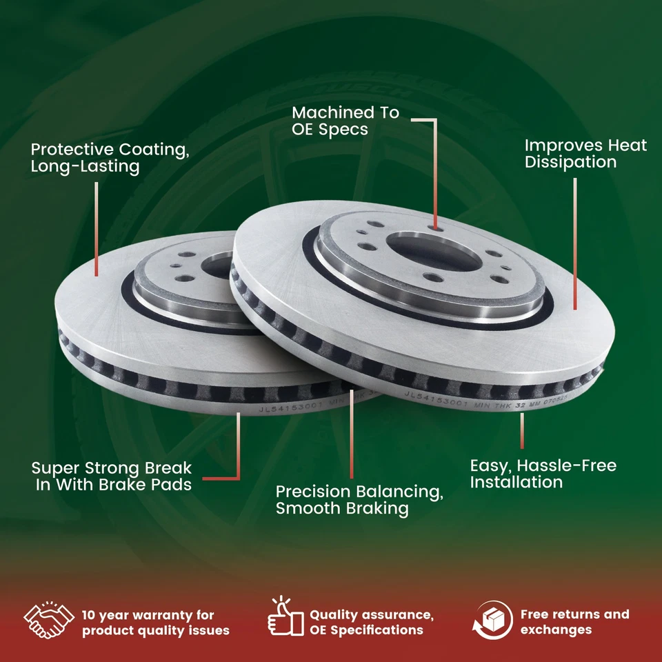 FRONT REAR Brake Disc Rotors and Ceramic Pads Kit for 2012 - 2020 Ford F-150 Foto 4 de 4