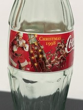 1998 Coca-Cola Classic collectible Christmas Santa and Reindeer bottle