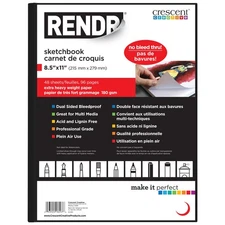 Rendr No Show Thru Hardcover Sketch Book-8.5"x11", 48 Sheets