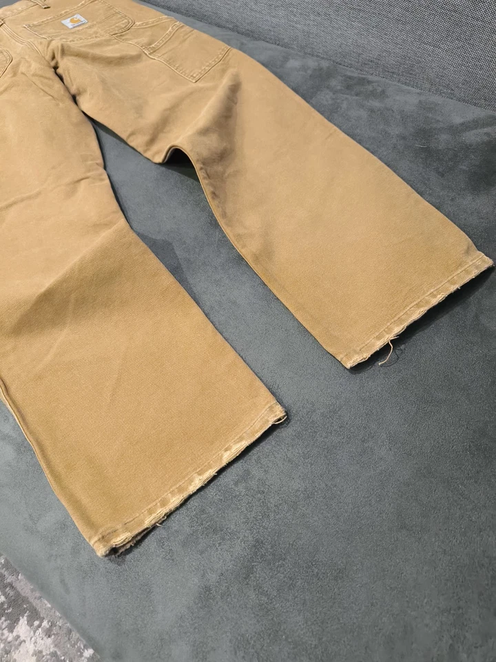 (28x32) Vintage Carhartt Single Knee Carpenter Pant Beige Work Pants - Image 4 of 4