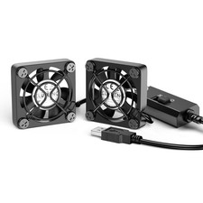 ELUTENG Dual 40mm USB Fan with 3 Speeds Adjustable 5V PC Max 5500RPM