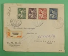 DR WHO 1946 NETHERLANDS FDC SEMI POST COMBO REGISTERED TO CHILE R22580