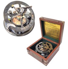 Brass Nautical - 5 inches Large Sundial Compass in 4.92 x x 1.77", brown