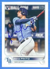 RENE PINTO Signed/Autographed 2022 Topps Update RC Card #US153 TB Rays w/COA