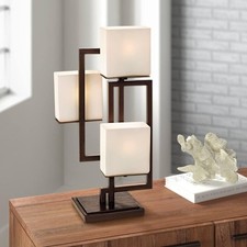 Lighting on The Square Modern 3-Way Table Lamp 24" High with Table Top Dimmer