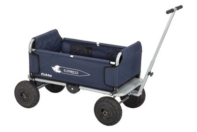 ECKLA  Express Faltbollerwagen blau silber mit luftbereiften Rädern