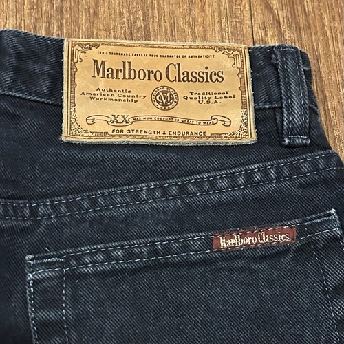 Vintage 90s Marlboro Classics Jeans Size 28 Fits 26x27 Navy Blue Denim USA Made - Picture 4 of 8