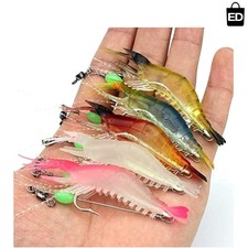 5pcs Luminous Soft Shrimp Lure Set for Night Fishing - Multi-Color Soft Baits