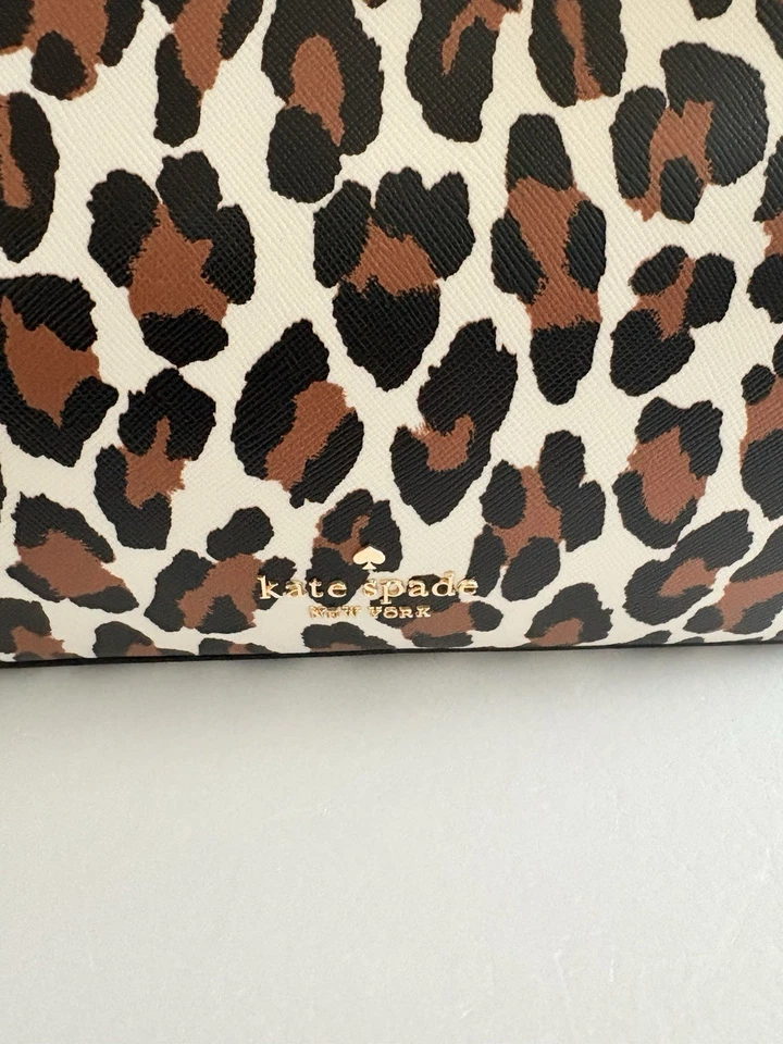 Bolso de Mano Kate Spade Madison Estampado de Leopardo - Bolso de Hombro con Correa de Cadena Dorada Nuevo sin Etiquetas Foto 4 de 4