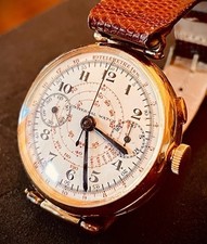 Universal Watch - Jumbo crono oro 18 Kt mono pulsante - 1930 circa.