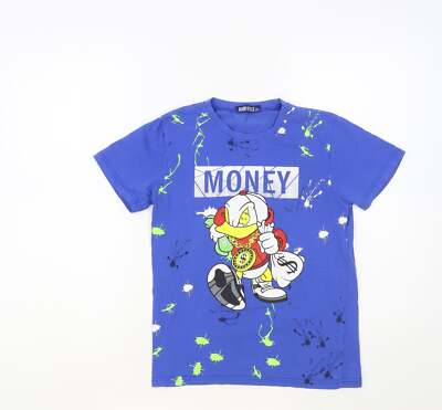 Bimbo-Stil Jungen blau Baumwollmischung T-Shirt Größe 12 Jahre -