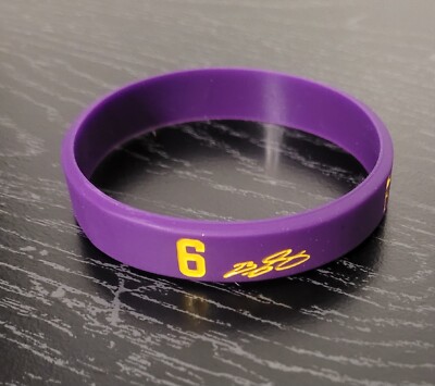 1)Lebron James Purple Signature Basketball Silicone Bracelet Los