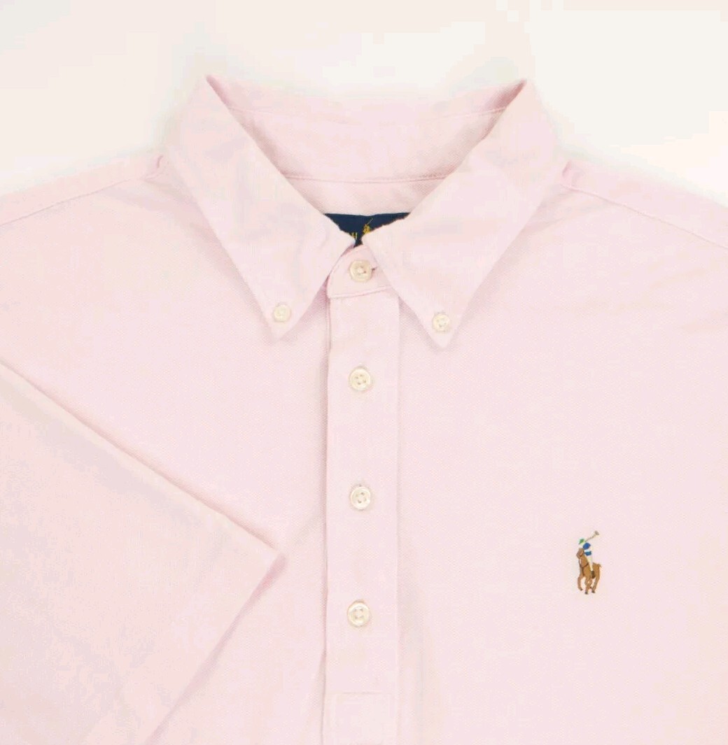Polo Ralph Lauren Men's Size XL Polo Knit Oxford Flesh Pony Pink
