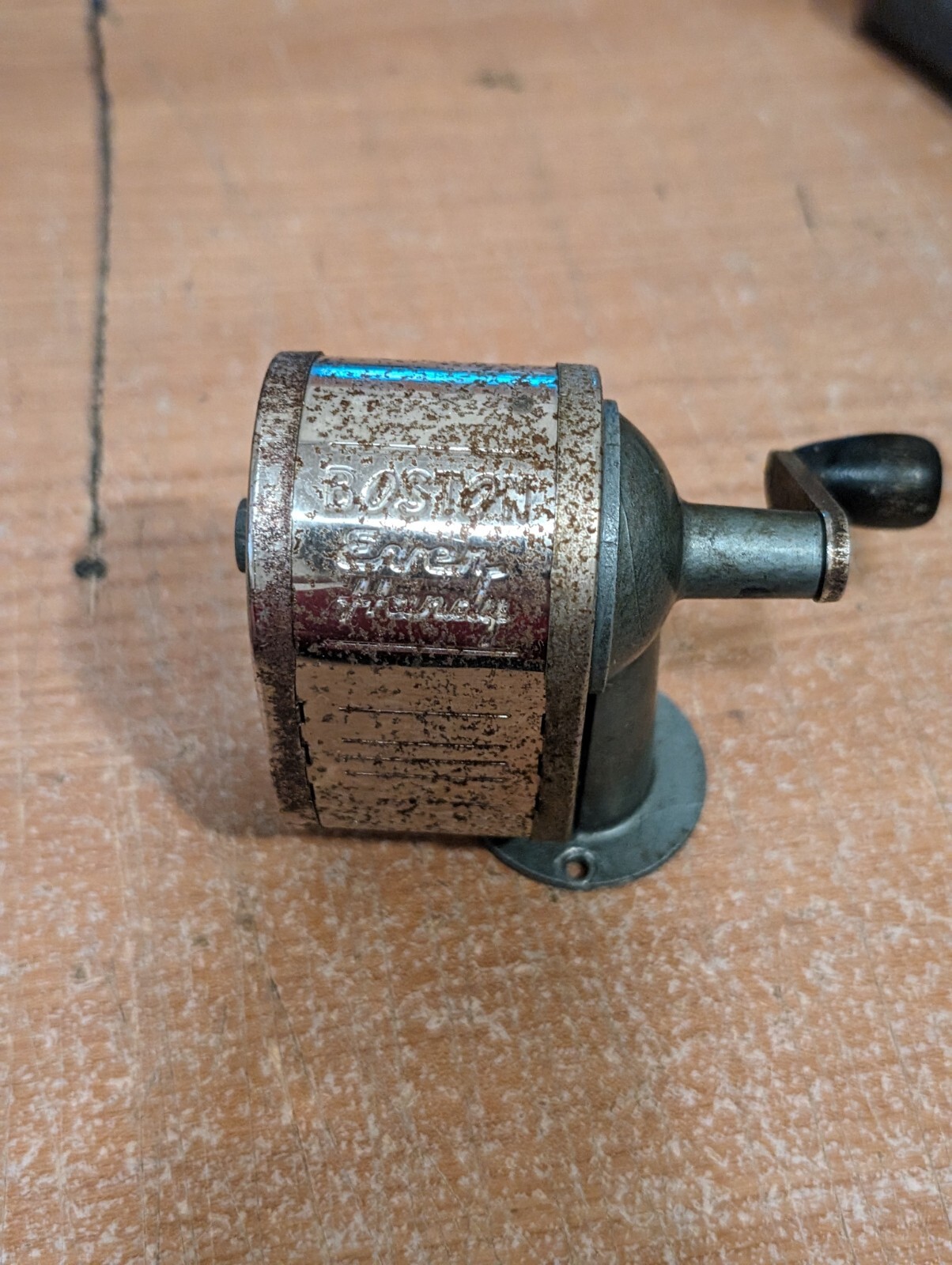 Vintage Boston Ever Handy Mount Pencil Sharpener Manual Crank 1950s