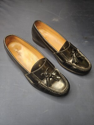 Cole Haan Black Leather Tassel Loafers Slip On Shoes Mens Size 11 COLE HAAN Black Leather Pinch Tassel Loafers Flat Shoe  main image 2