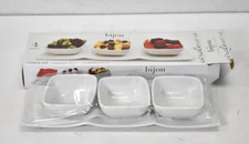 Bijou Collection 4 Piece Ceramic Fruit Bowl/Tray Set White Kitchenware