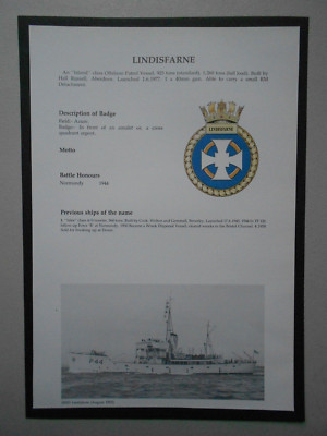 MARINE DRUCK - HMS LINDISFARNE OFFSHORE PATROUILLENSCHIFF - ABZEICHEN UND SCHLACHTEHREN