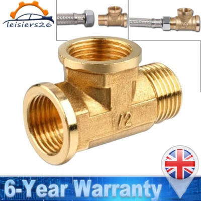 Tee Swivel Pipe Fitting 1/2" 3 Way T-Connector Coupler Adapter for Plumbing UK