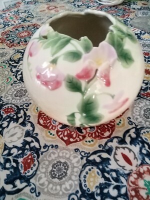 FRANZ PORCELAIN SWEET PEA ROSE BOWL VASE